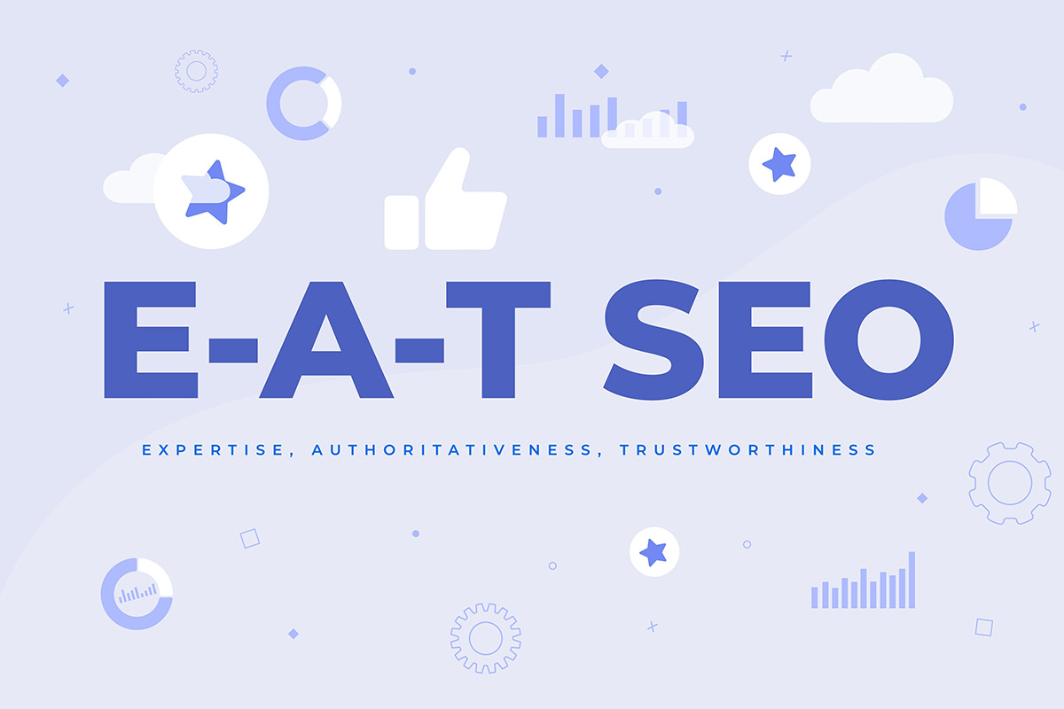 image with text explaining what e-a-t stands for and SEO.