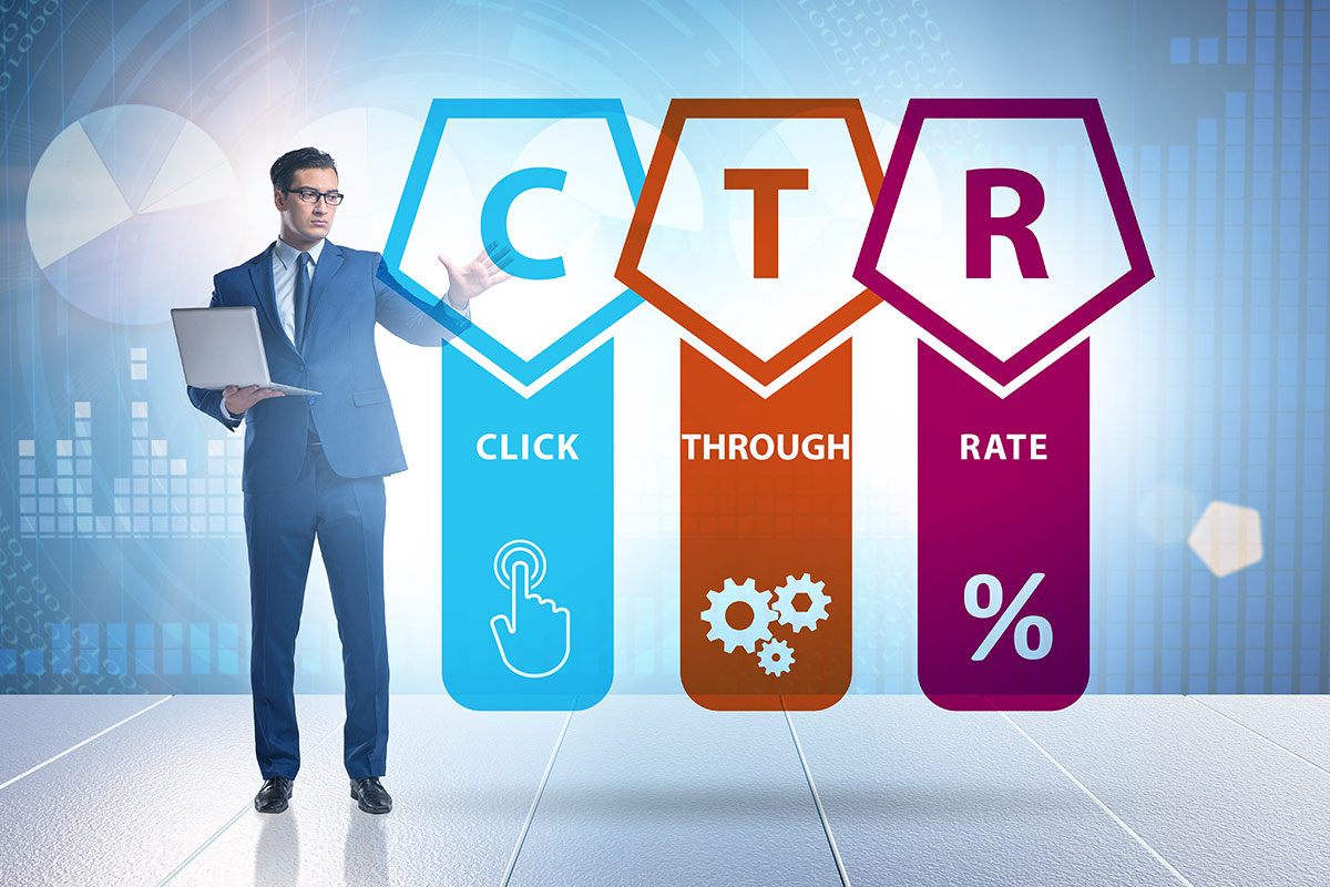 Male doctor featuring the word Click-Through Rate in SEO