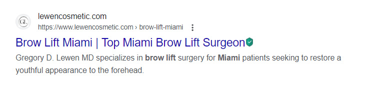Google snippet of a doctor without SERP features.