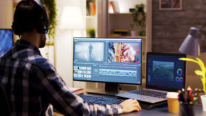 Detailed view of video editing